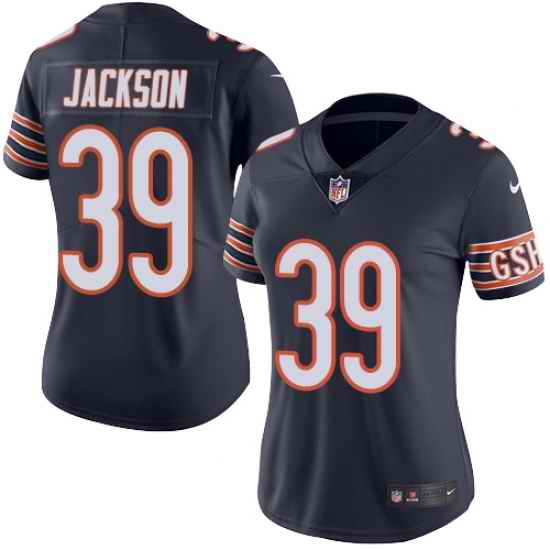 Nike Bears #39 Eddie Jackson Navy Blue Team Color Womens Stitched NFL Vapor Untouchable Limited Jersey